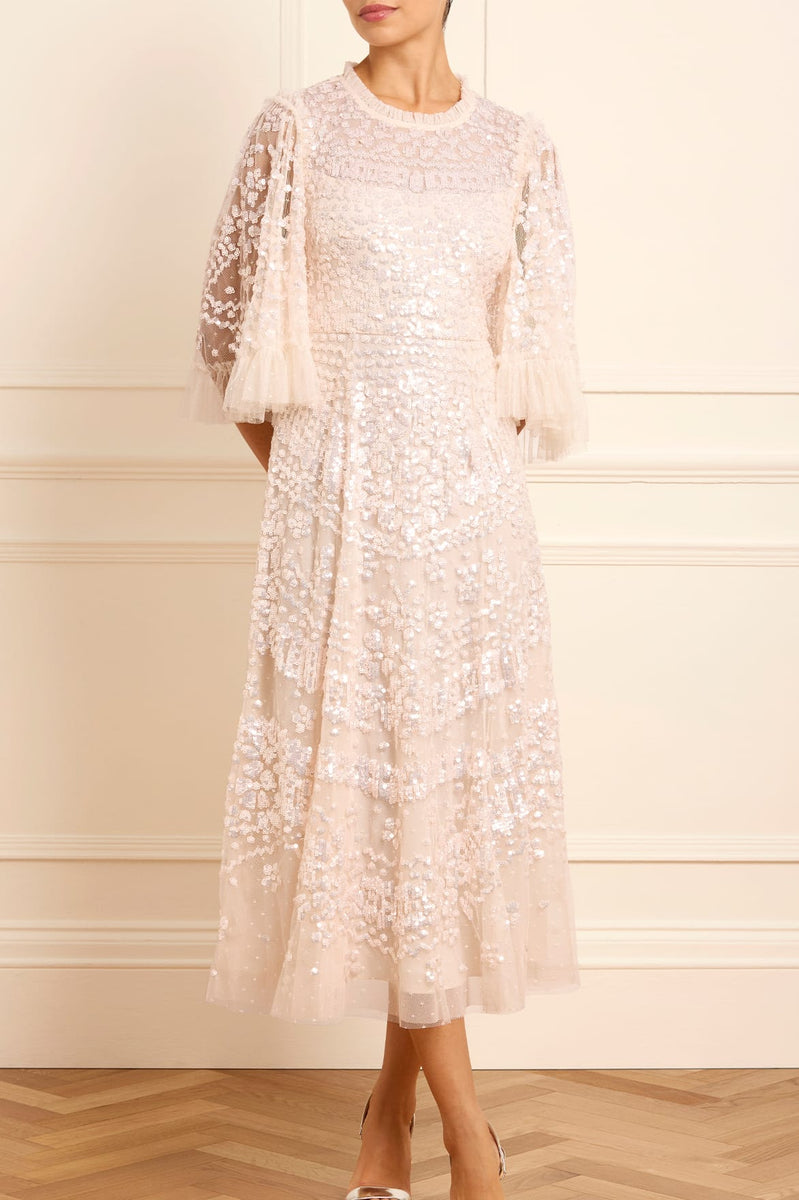 Anais Sequin Ballerina Dress – Champagne | Needle & Thread