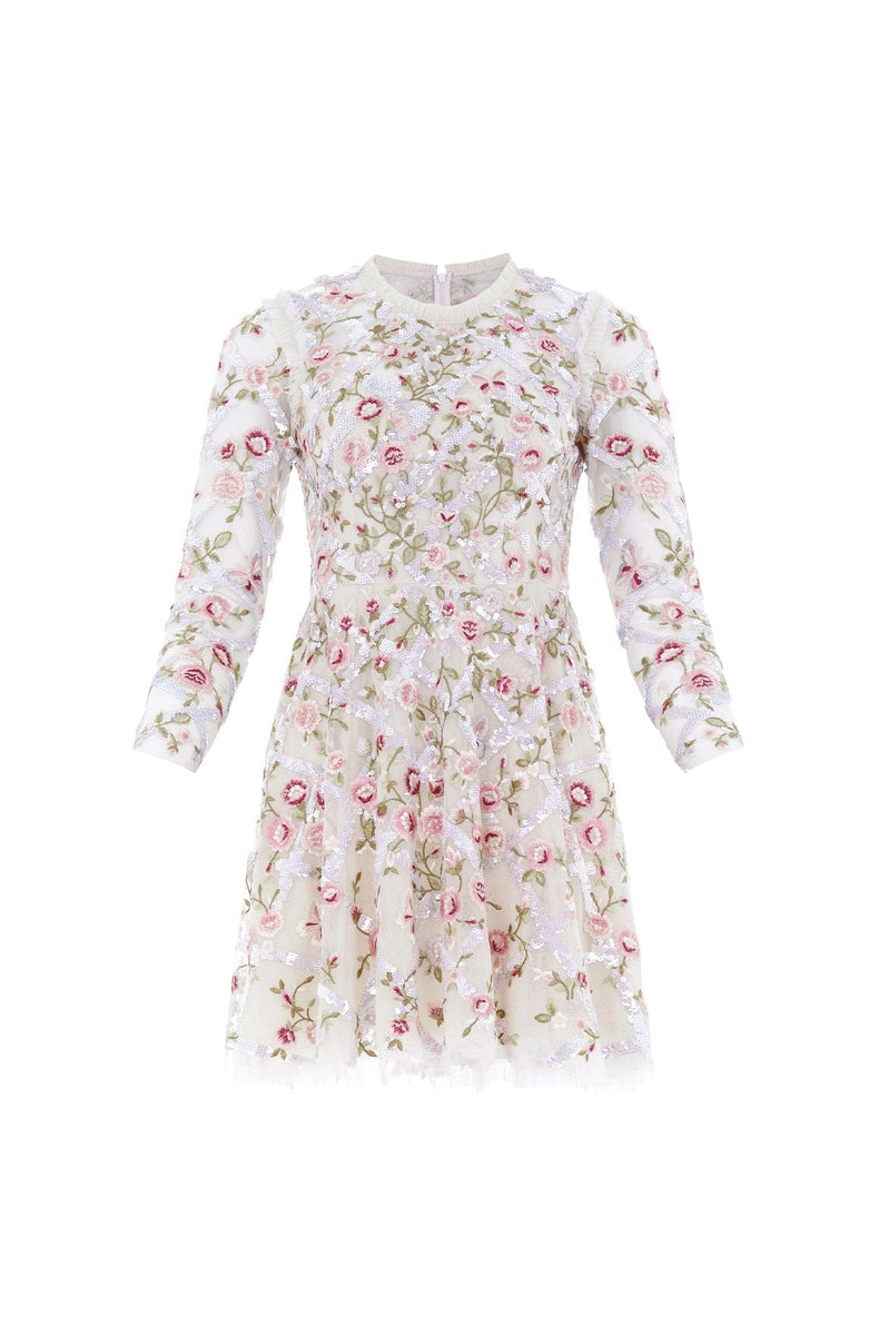 Athena mini  crystal dress with flowy attached drapes main image 0