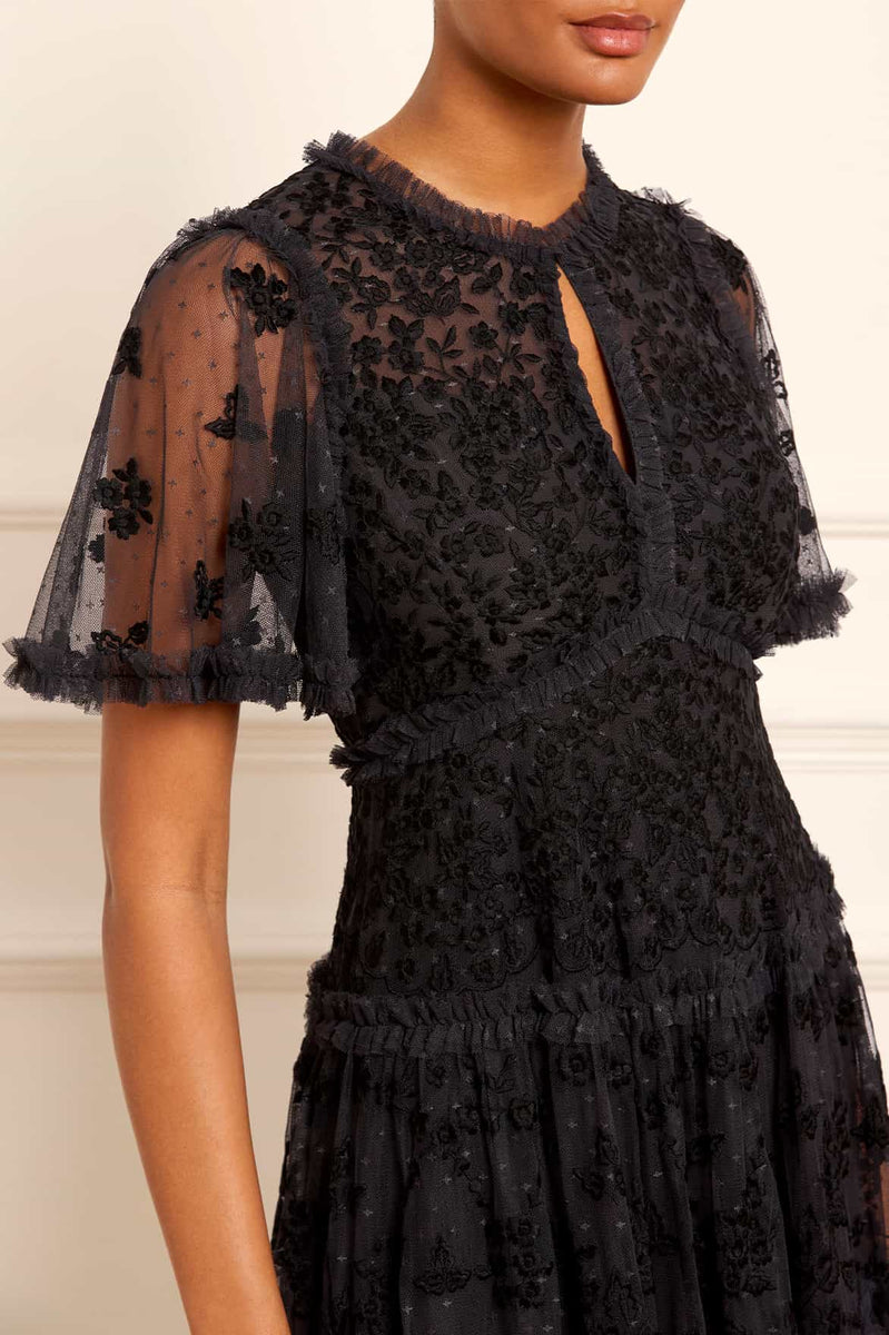 ワンピース THEREDTHREAD S pattern lace dress AUTUMNLACEANKLEGOWN-ANKLEGOWN-