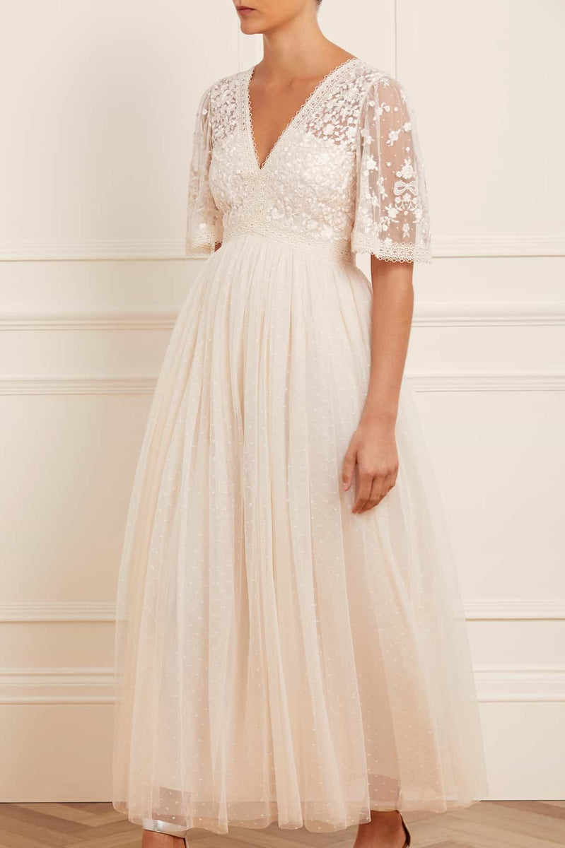 CELESTIARIBBONBODICEANKLEGOWN-