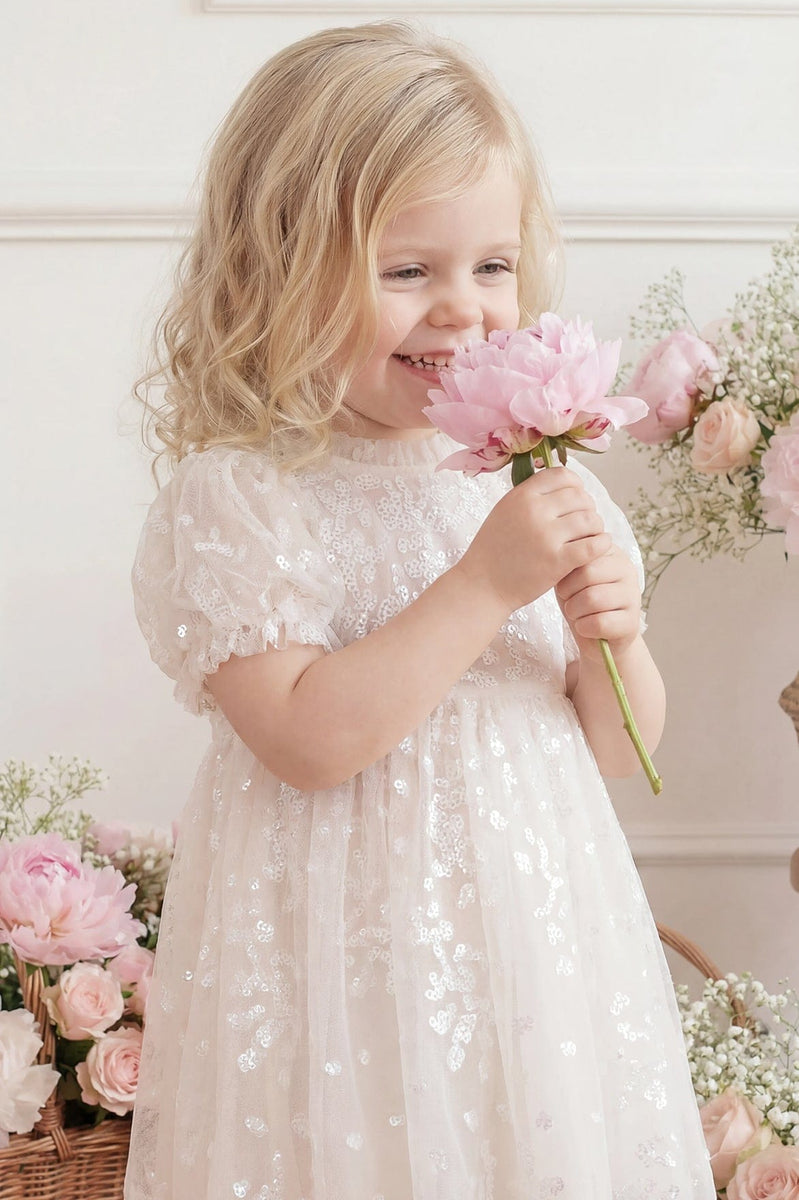 Confetti Baby Dress – Cream