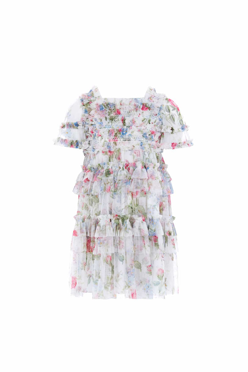 Floral Fantasy Smocked Kids Dress – Multi | Needle & Thread