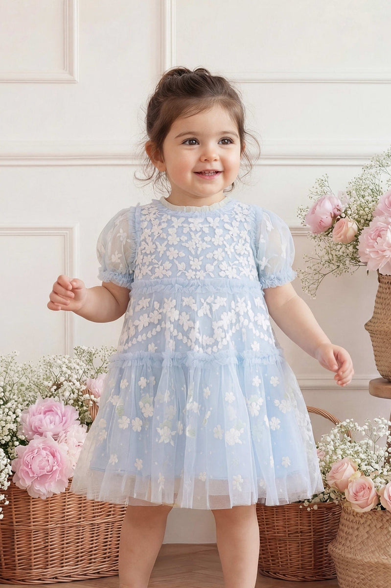 Garland Ribbon Baby Dress Blue | Needle & Thread Garland Ribbon Baby Dress Blue | Needle & Thread