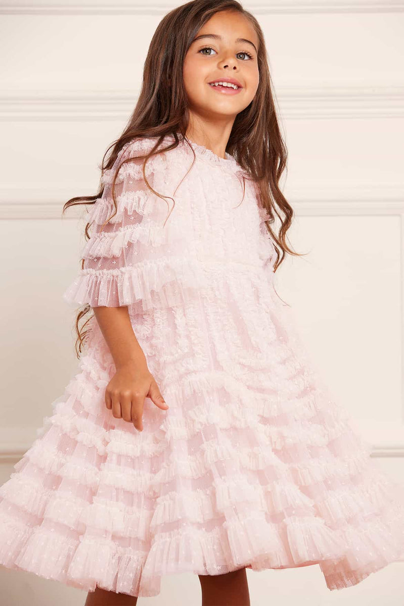 fitted lace wedding dress La Vie En Rose Kids Dress – Pink