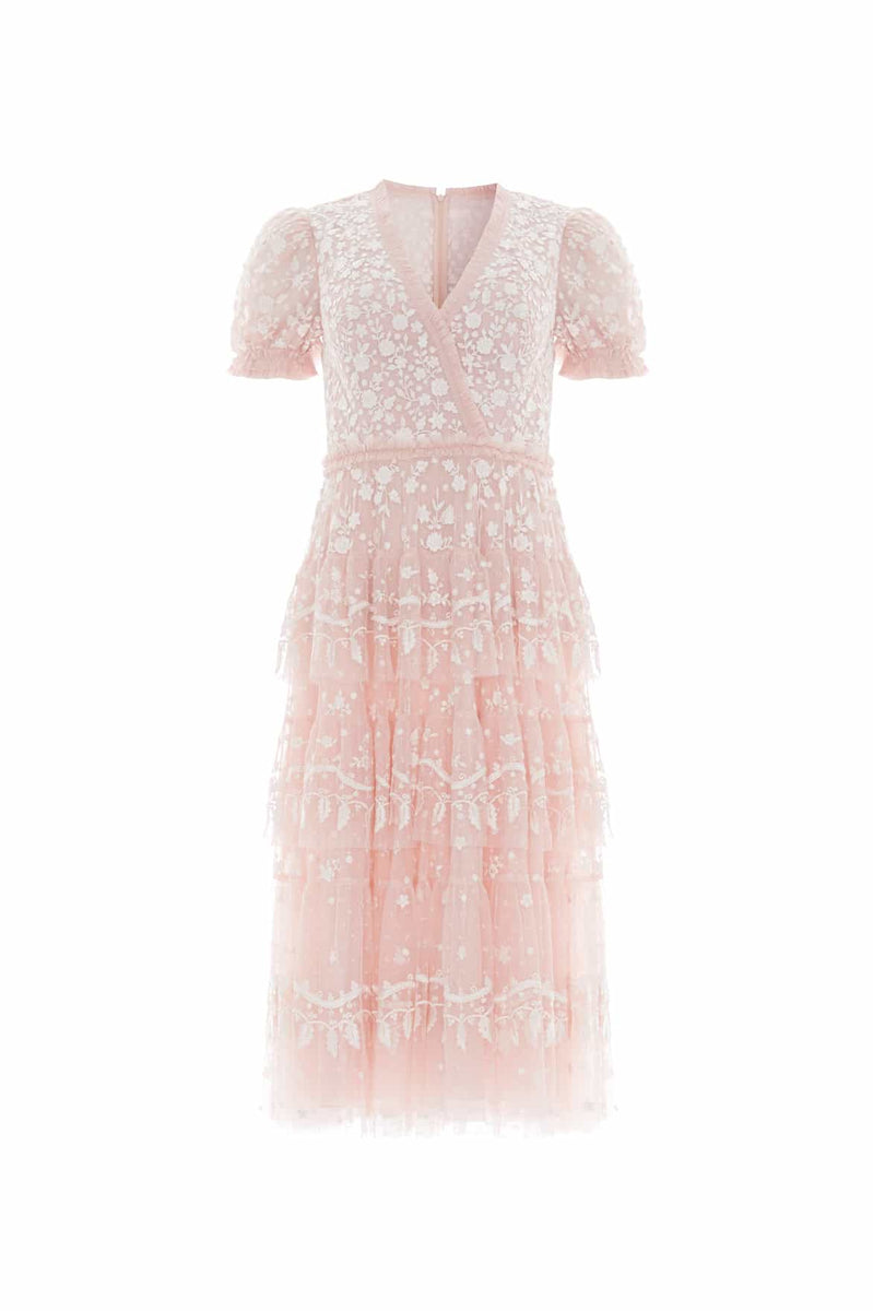 Layered Lace Midaxi Dress Pink | Needle & Thread Layered Lace Midaxi Dress Pink | Needle & Thread