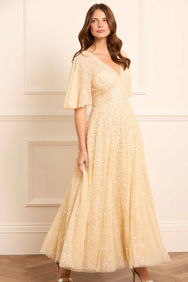 LEILADOTV-NECKCAPEANKLEGOWN-