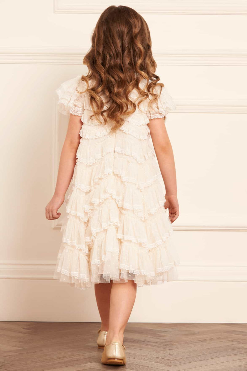 Little Girl Cream Girls Dress Libby Lace Kids Dress Cream Needle Thread Little Girl Cream Girls Dress Libby Lace Kids Dress Cream Needle Thread