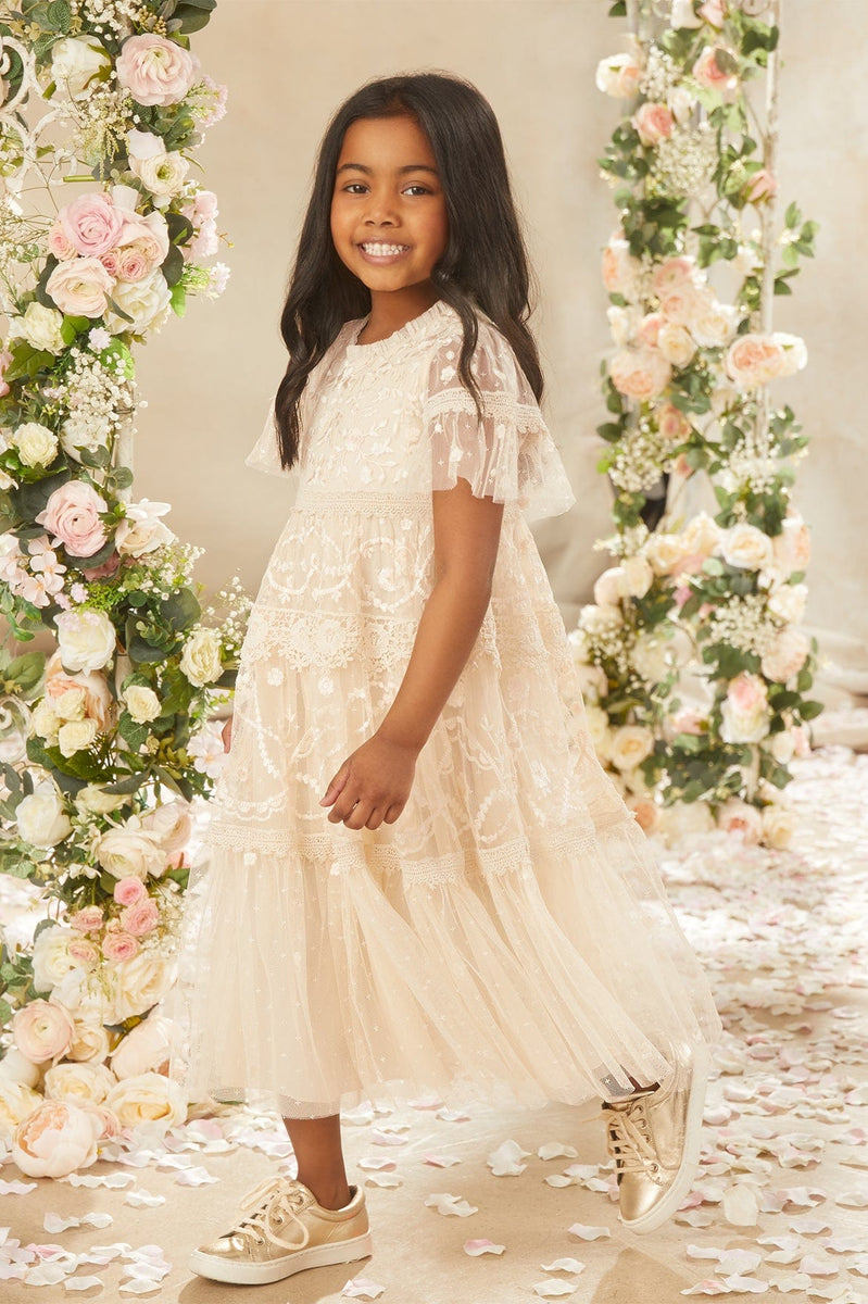 Midsummer Lace Kids Dress – Champagne | Needle & Thread