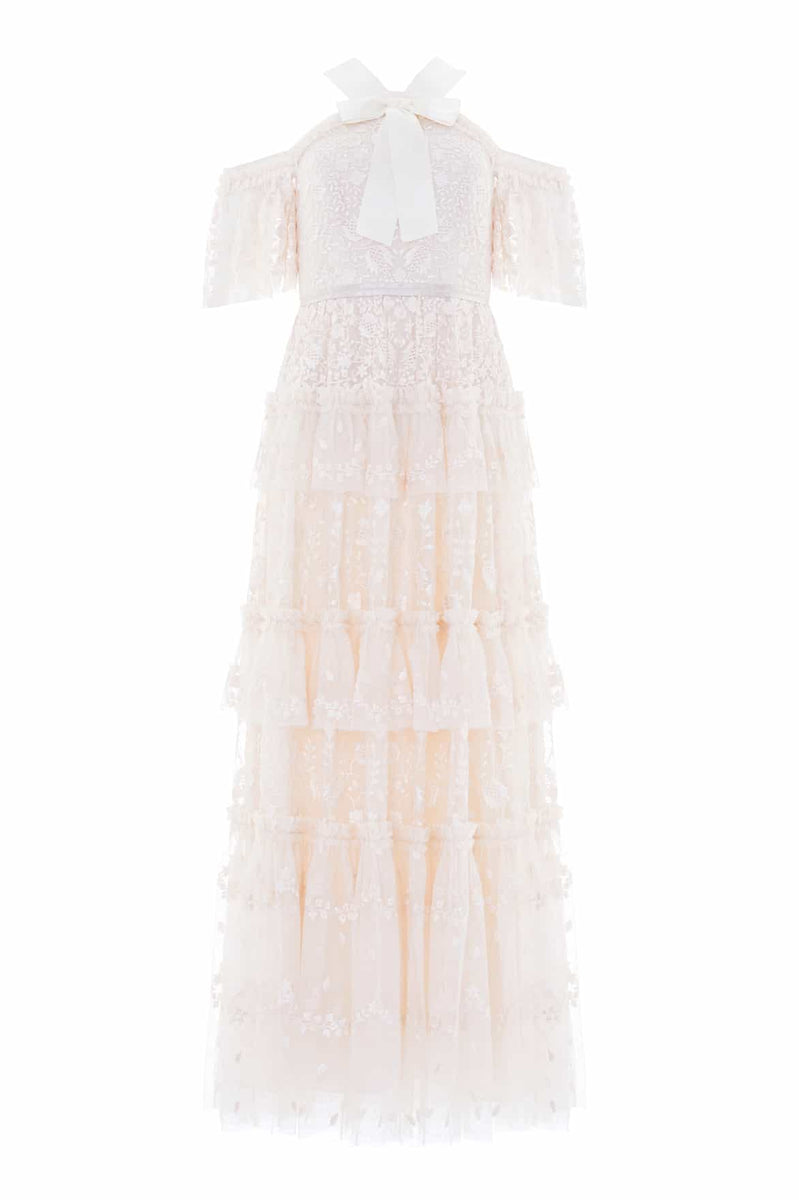 needle and thread cream dress Genevieve Ruffle Gown