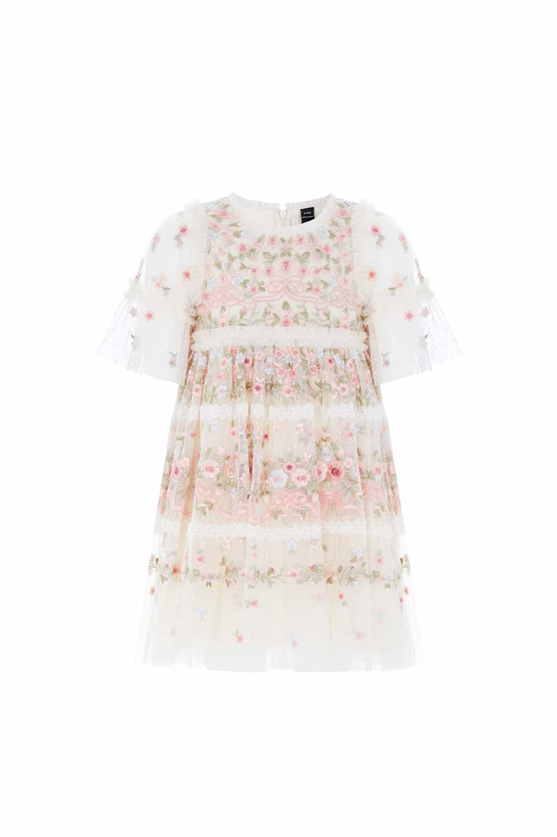 Ribbon Bouquet Kids Dress Champagne Needle & Thread
