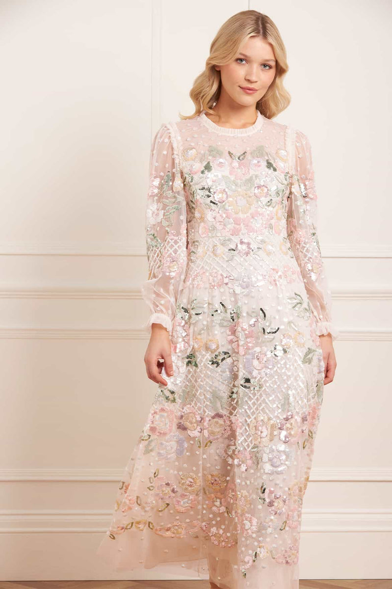 Rosalie Ankle Gown  Cream | Needle & Thread