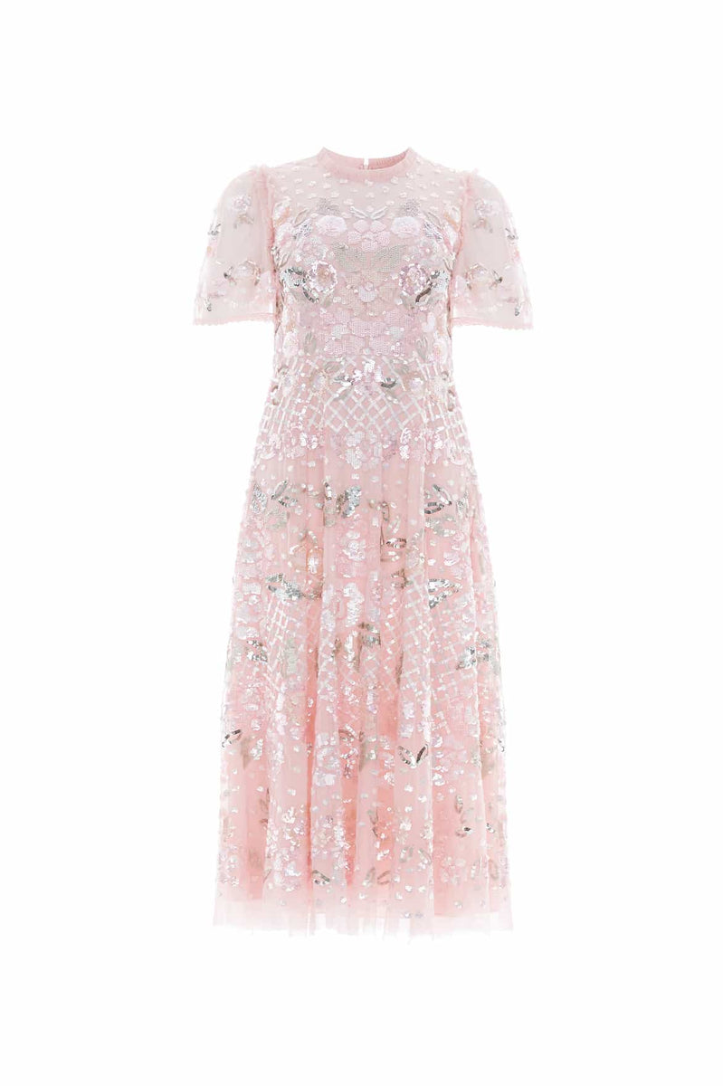 Rosalie Short Sleeve Ballerina Dress – Pink