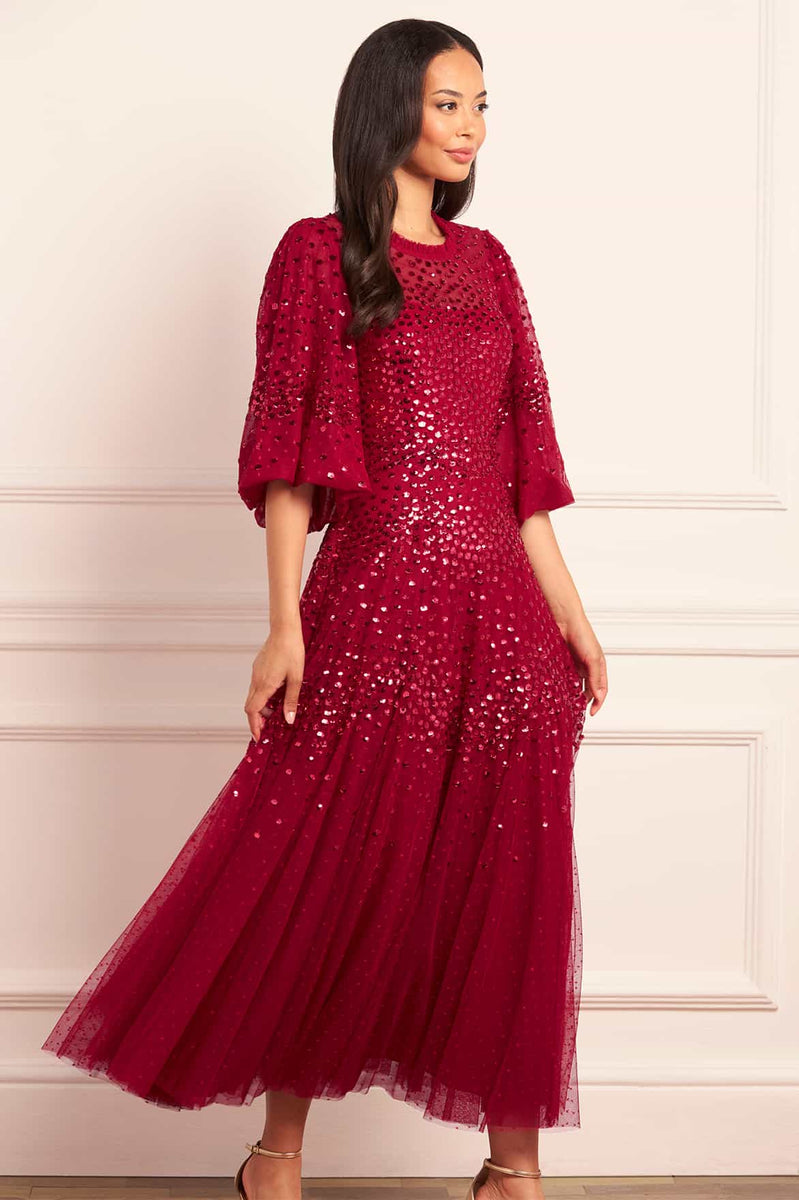 plus size sequin dress cocktail Anna-Kaci Plus Size Sequin Glitter Ruched Sleeve Cocktail Dress