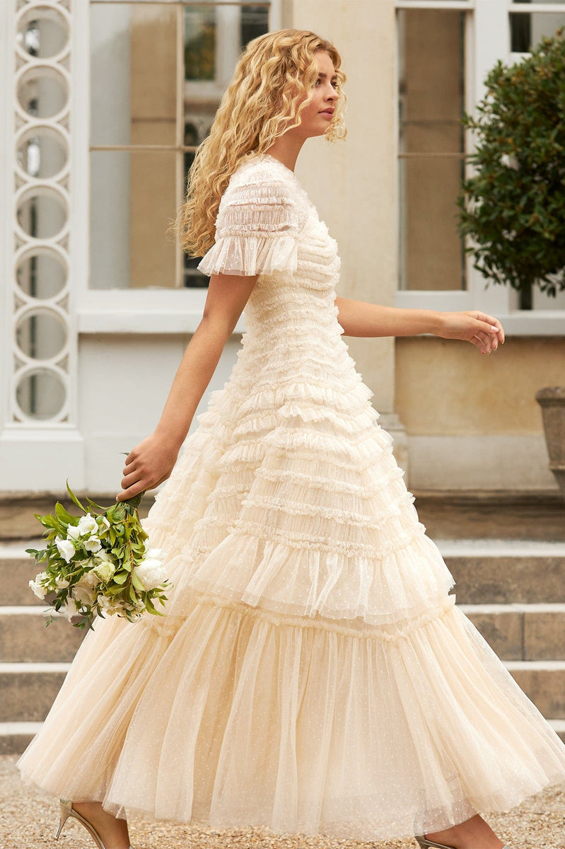 Valentine Ruffle Gown – Champagne | Needle & Thread