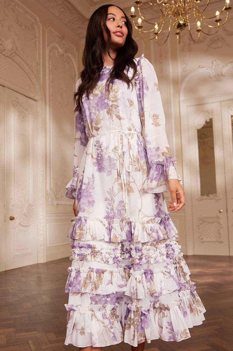 Natori Women's Wisteria Garden Nightgown - Length 46", V-Neck, Adjustable Straps, Stretch Satin, Floral Print