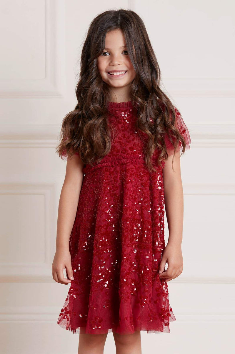 Red sequin shops dress kids