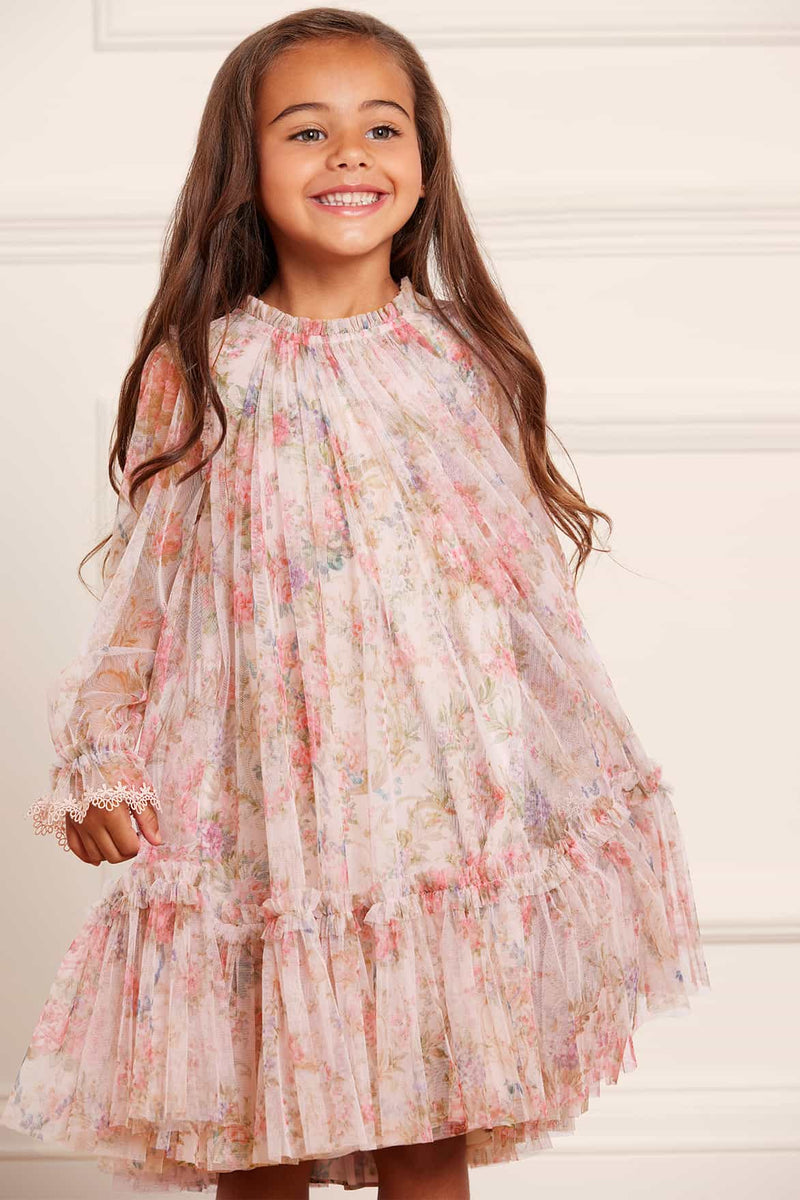 FLORALWREATHLONGSLEEVEKIDSDRES