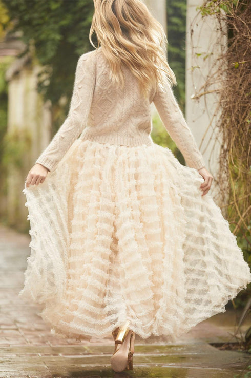 Florence Ruffle Skirt - Beige