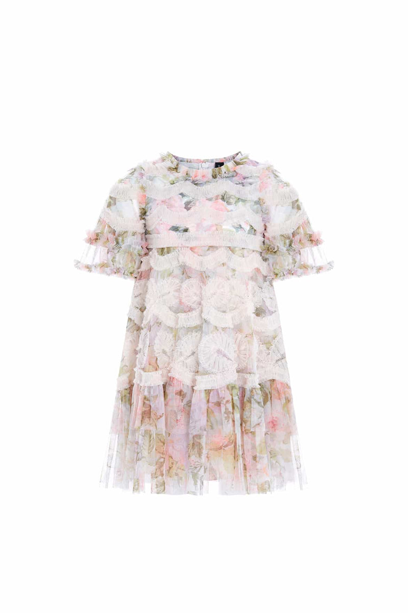 Rose Powder Ingrid Kids Dress – Multi