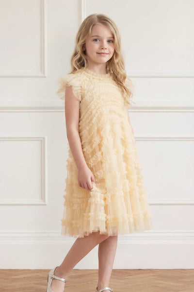Amara Ruffle Sleeve Kids Dress