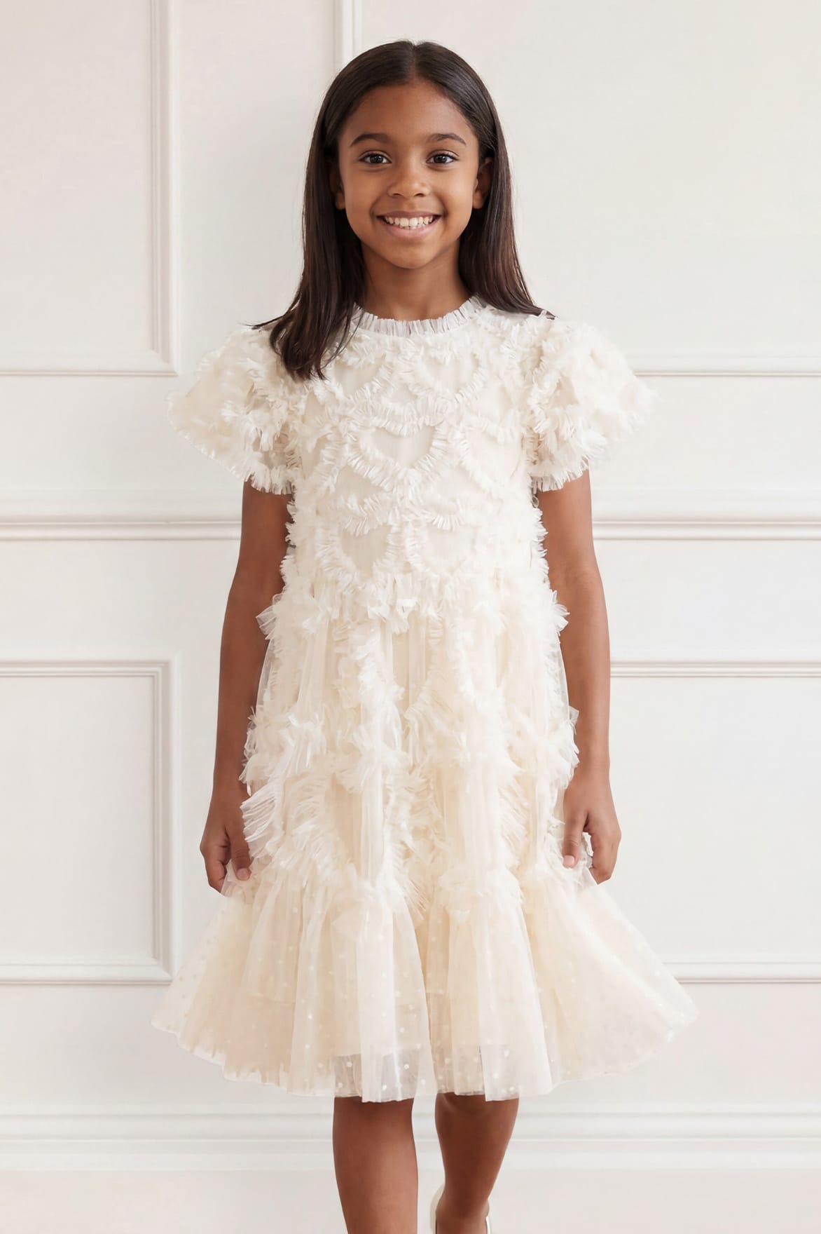 Amorette Kids Dress – Cream