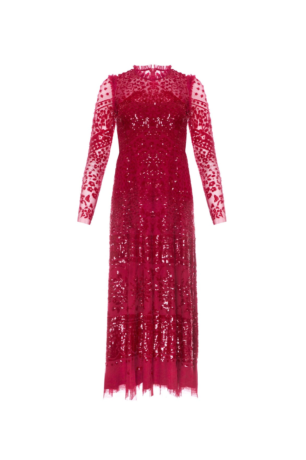 needle and thread red dress Lisette Ruffle Off Shoulder Gown Red