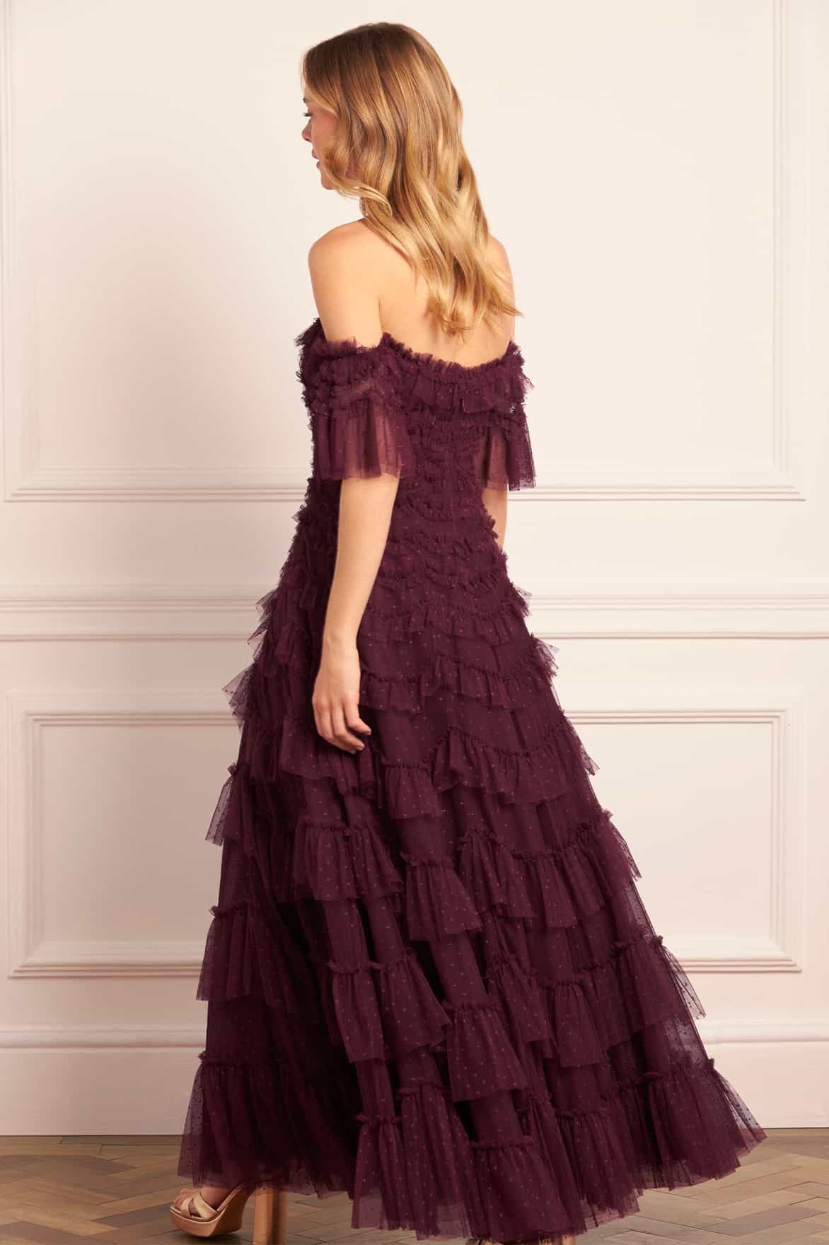 Aviana Off-Shoulder Gown Purple | Needle & Thread Aviana Off-Shoulder Gown Purple | Needle & Thread