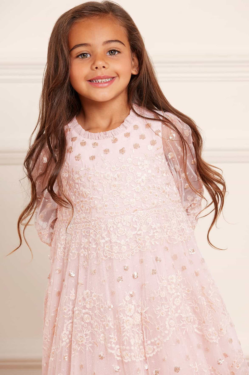 Beatrice Kids Dress – Pink | Needle & Thread