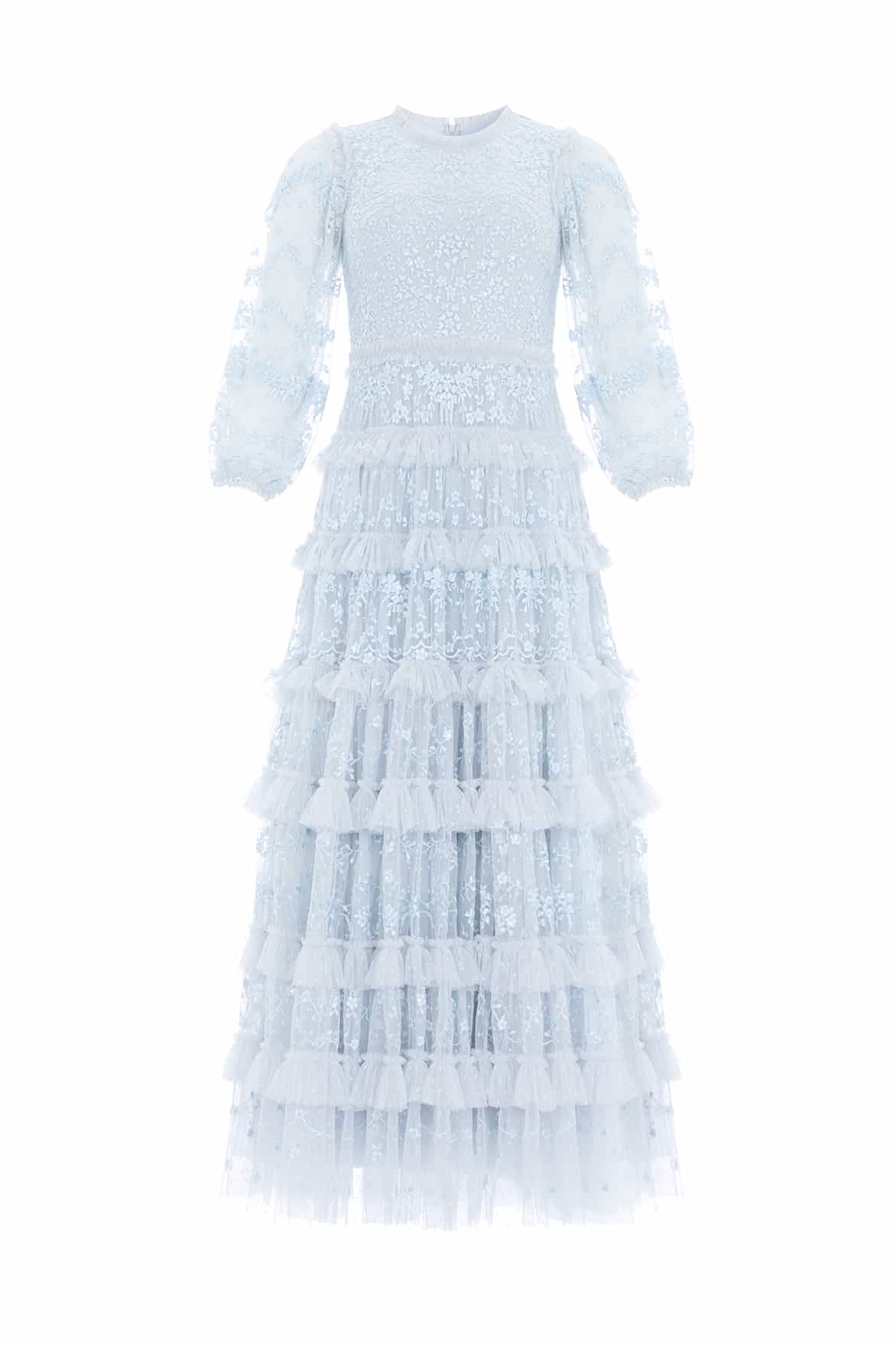 Blossom Lace Ankle Gown – Blue
