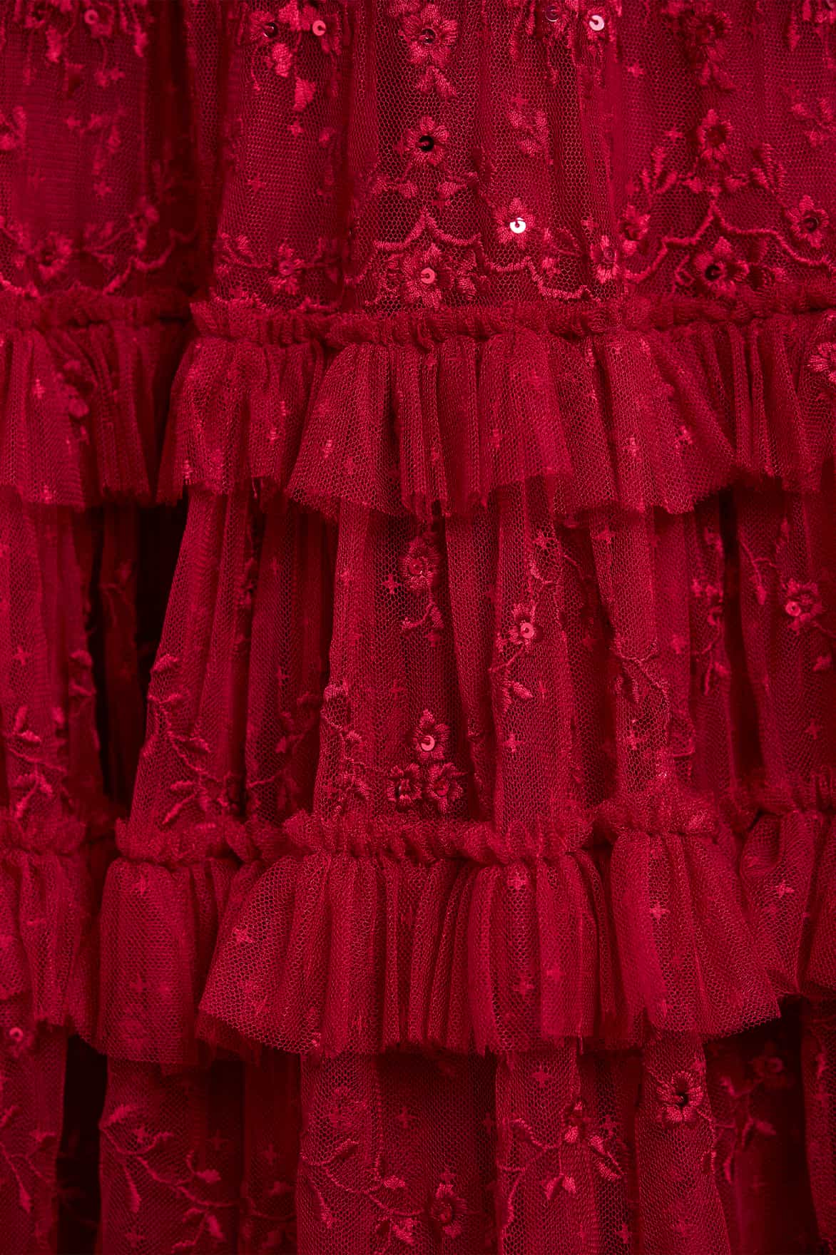 needle and thread dress red Needle + Thread red strapless dress