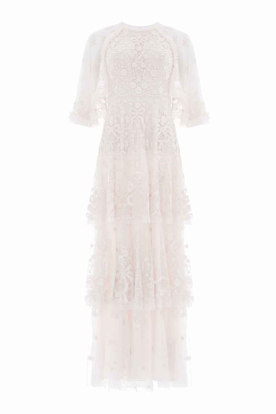 cream dress with bow Textured Cream Bow Dress