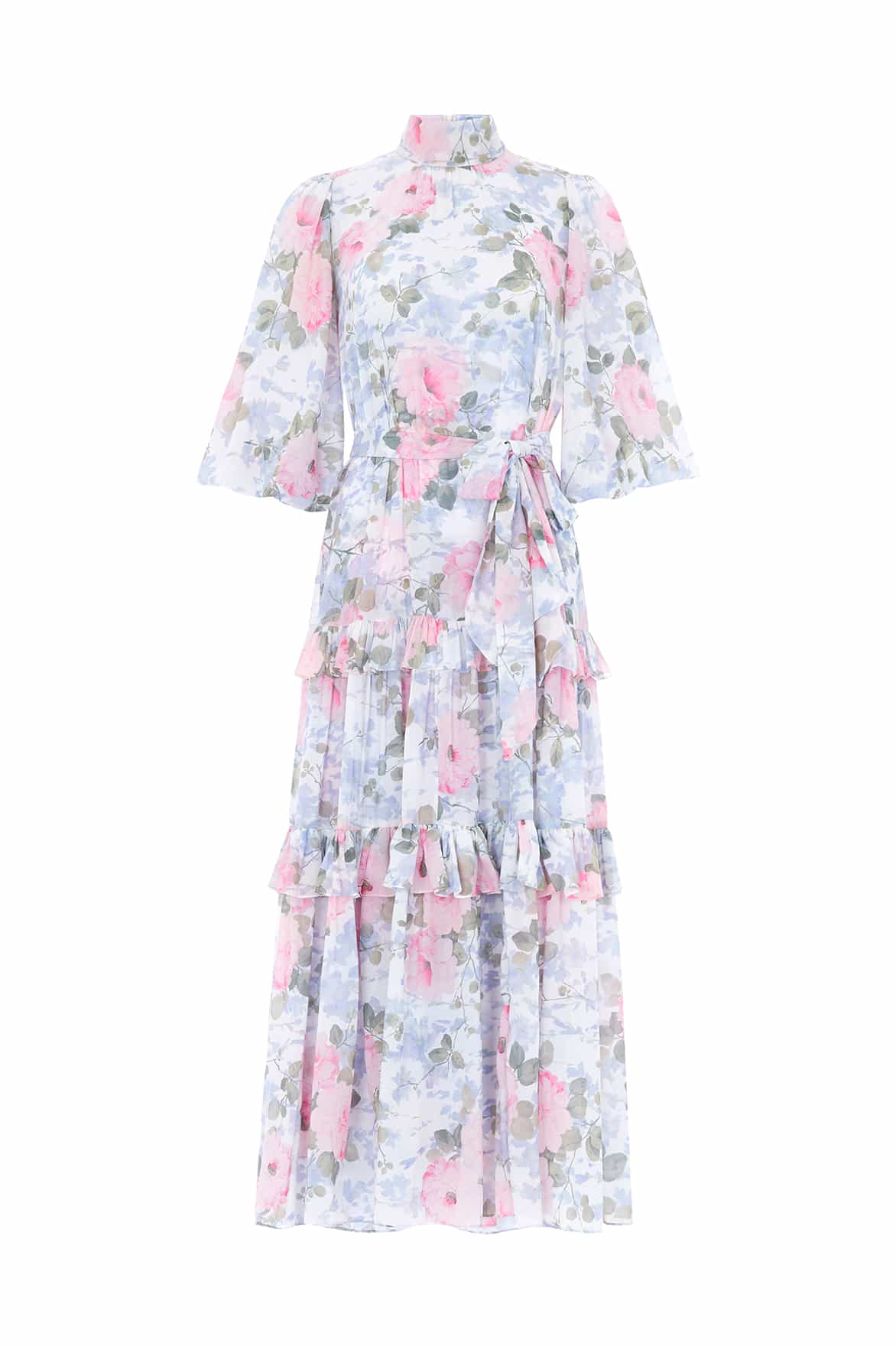 louisa chiffon dress Camille's Garden Louisa Chiffon Ankle Gown