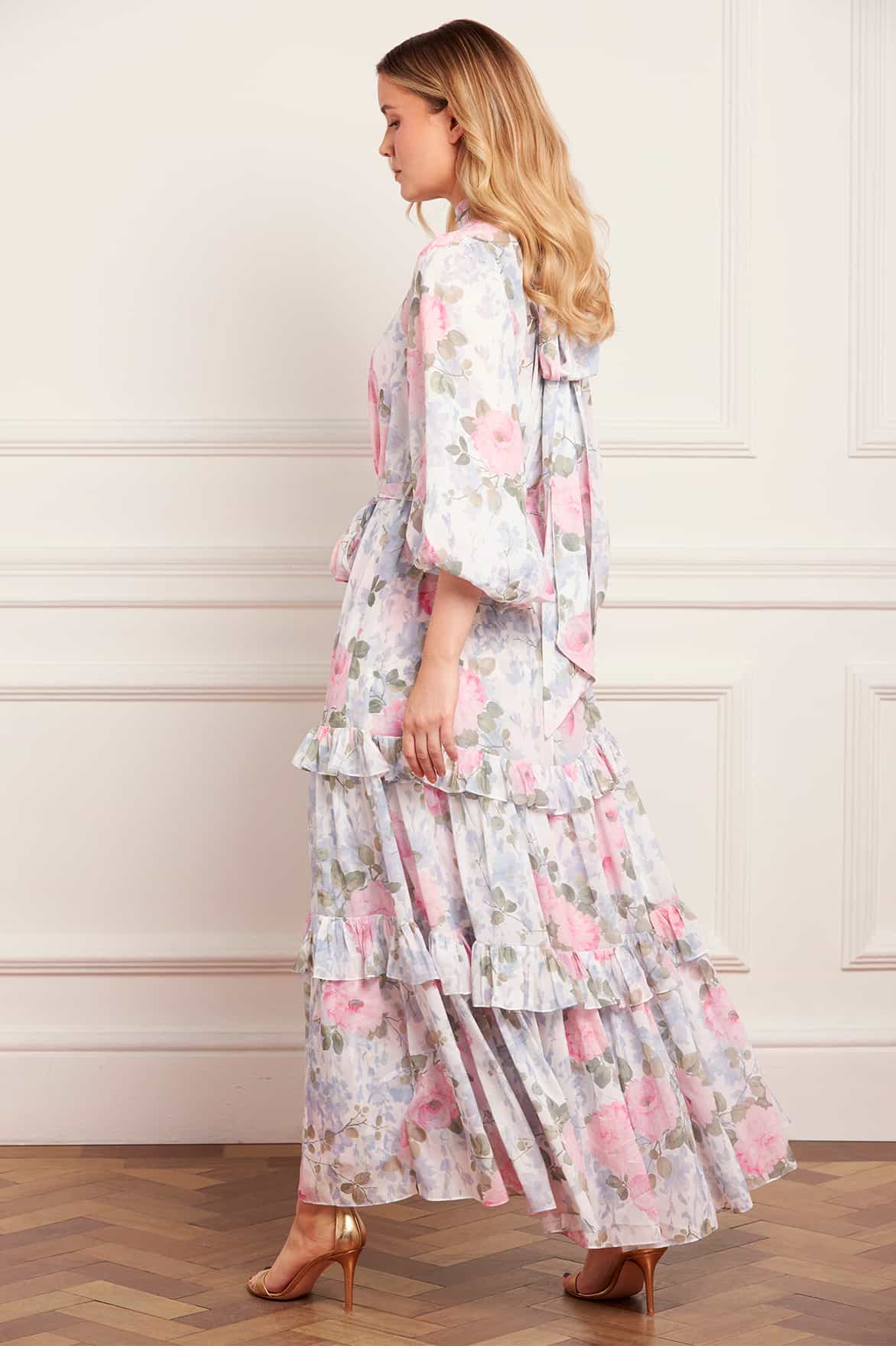 louisa chiffon dress retrofte Louisa Chiffon Dress in Orange