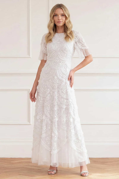 Carmen Ruffle Ankle Gown