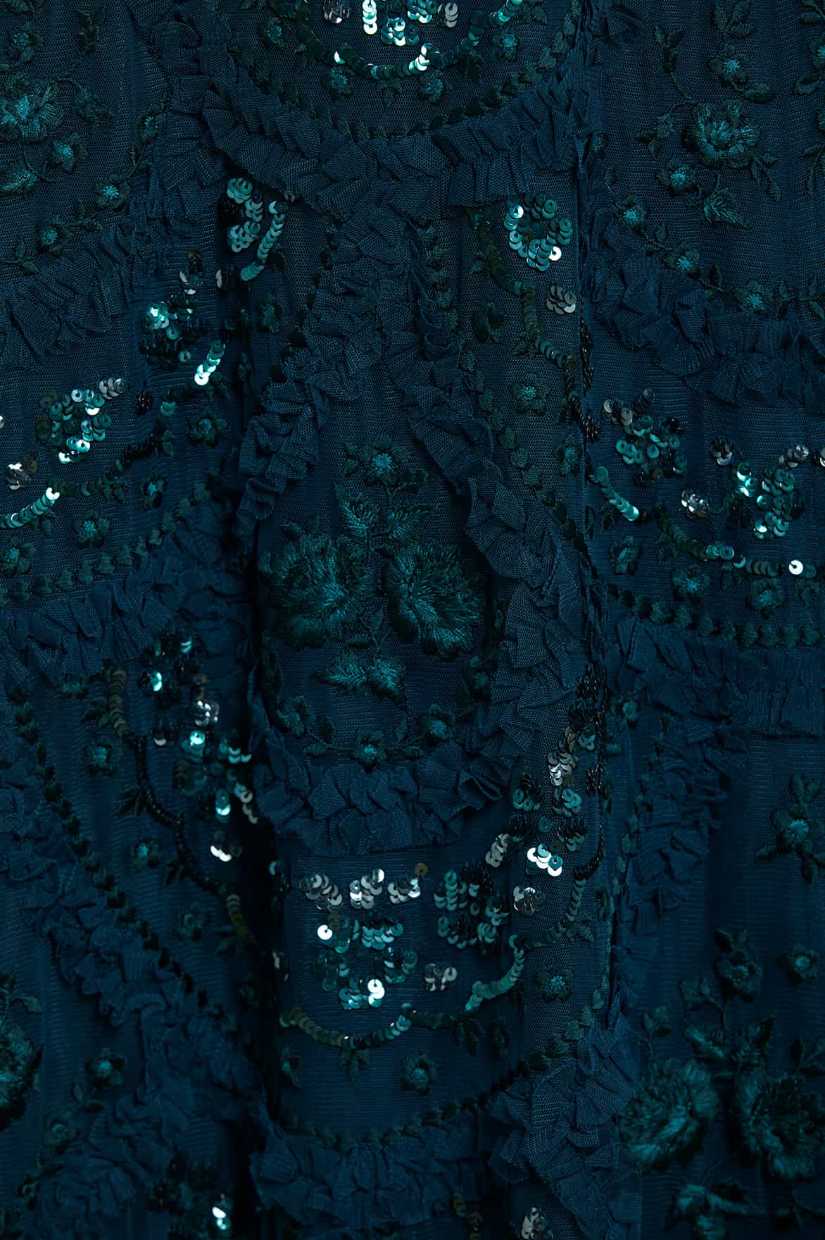Carmen Ruffle Ankle Gown Green | Needle & Thread Carmen Ruffle Ankle Gown Green | Needle & Thread