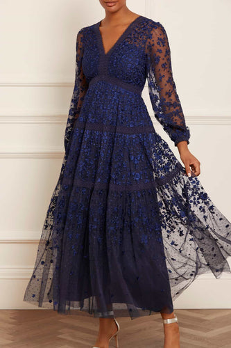 Celestia Ribbon Ankle Gown Blue | Needle & Thread Celestia Ribbon Ankle Gown Blue | Needle & Thread
