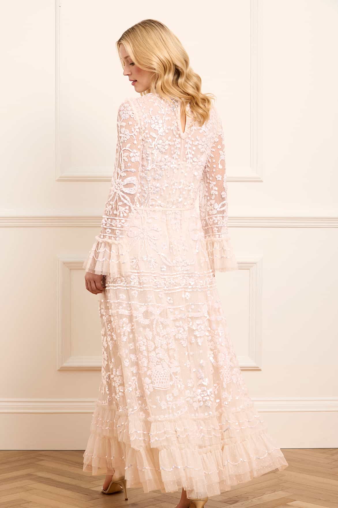 Celia Long Sleeve Ankle Gown – Cream