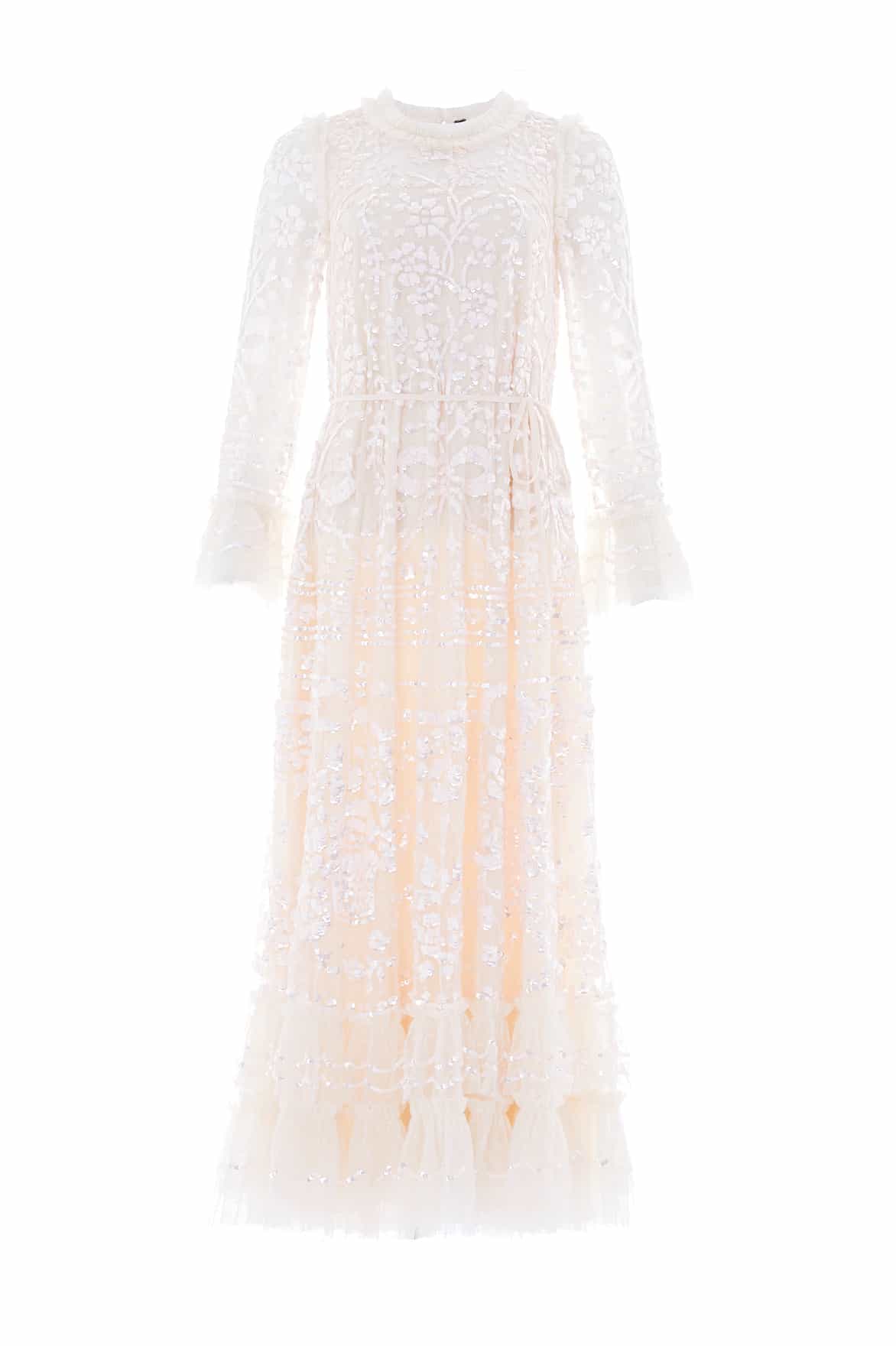 Celia Long Sleeve Ankle Gown Cream | Needle & Thread Celia Long Sleeve Ankle Gown Cream | Needle & Thread
