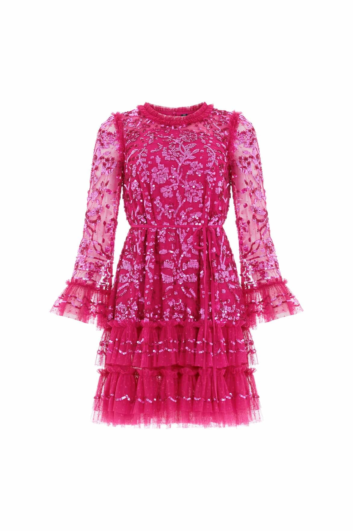 Celia Long Sleeve Mini Dress – Pink | Needle & Thread