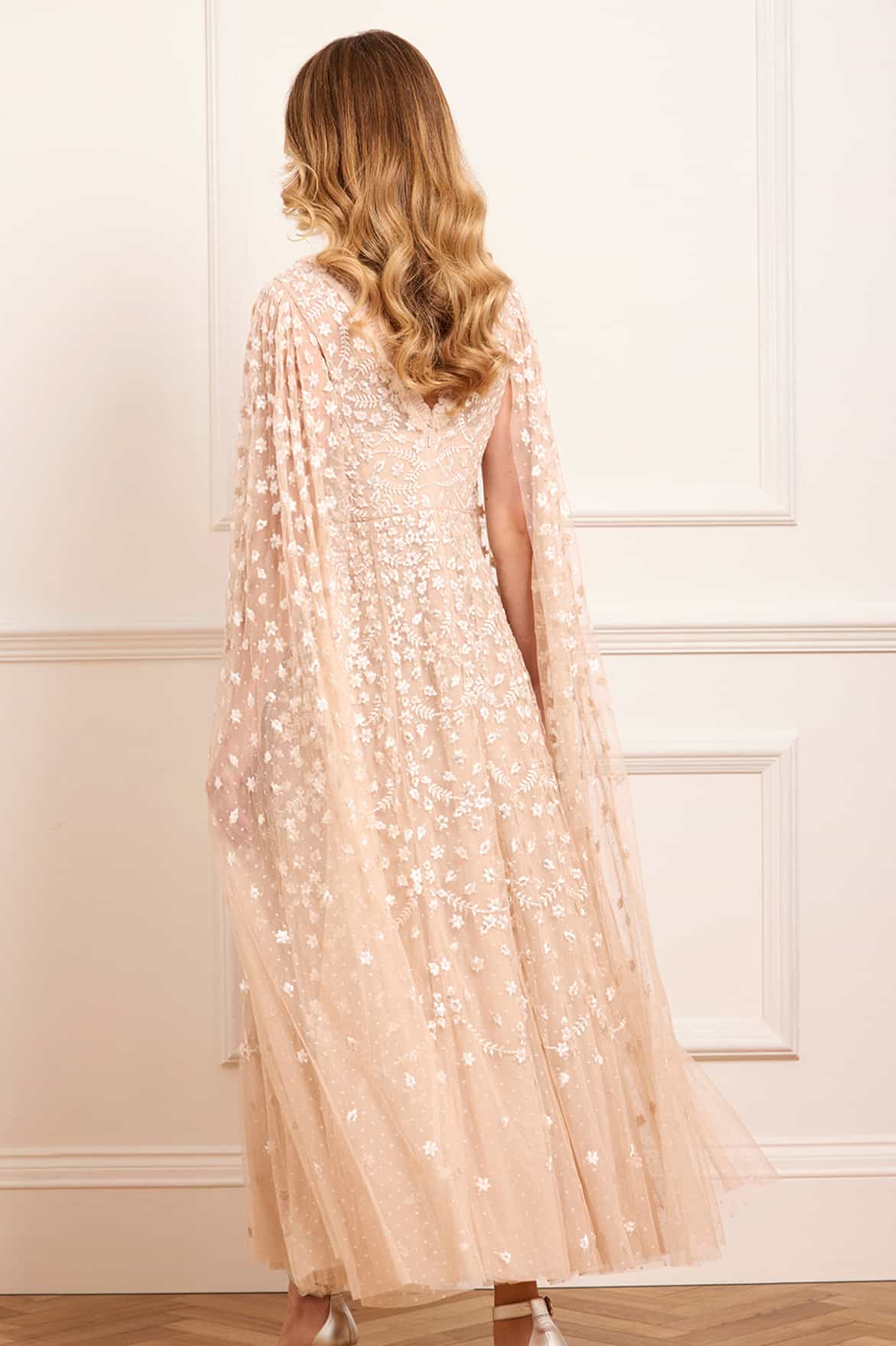 Clover Cape Sleeve Ankle Gown Clover Cape Sleeve Ankle Gown