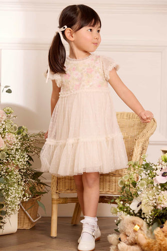 Confetti Bodice Baby Dress – Cream