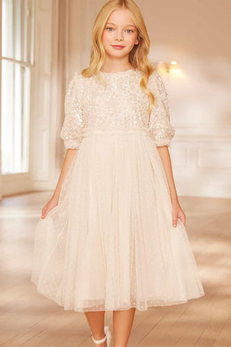 Confetti Bodice Kids Dress – Cream Confetti Bodice Kids Dress – Cream