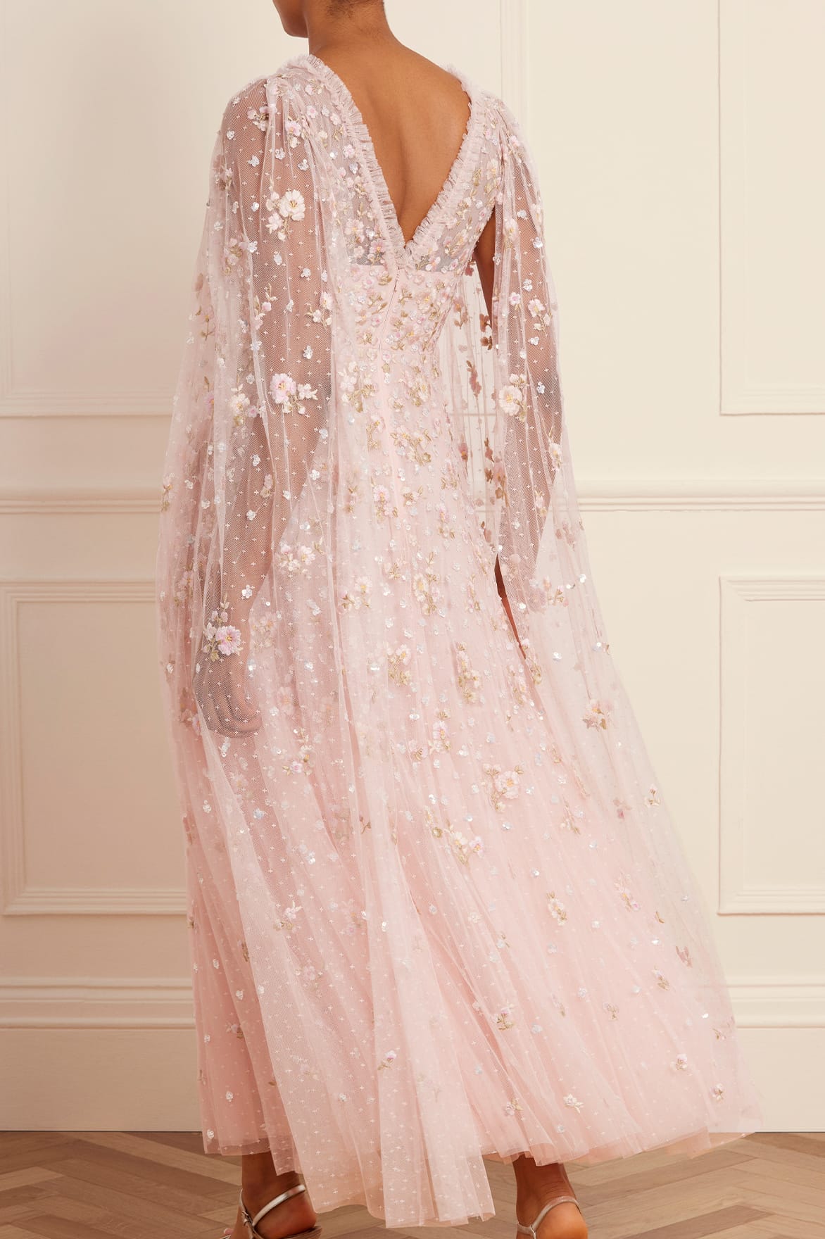 needle and thread pink tulle dress Carmen Ruffle Ankle Gown Pink