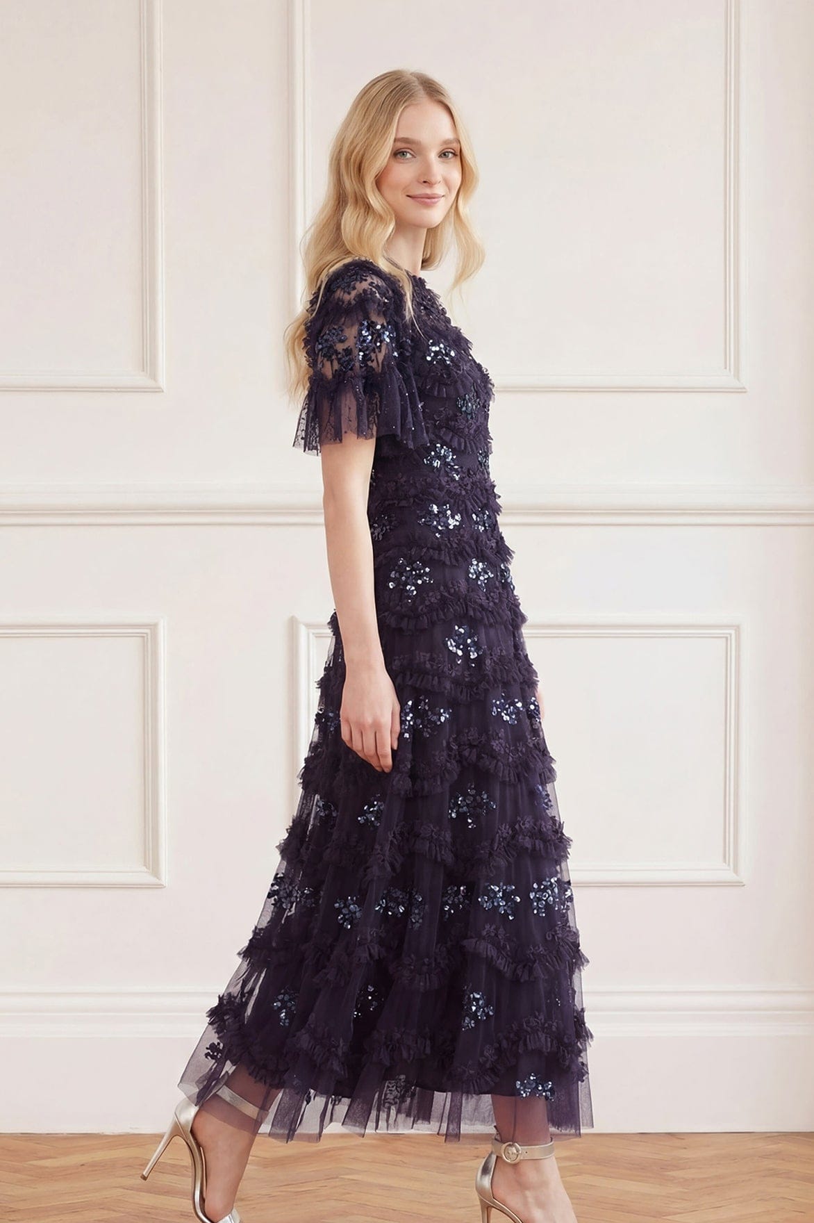 Daisy Wave Ankle Gown Blue | Needle & Thread Daisy Wave Ankle Gown Blue | Needle & Thread
