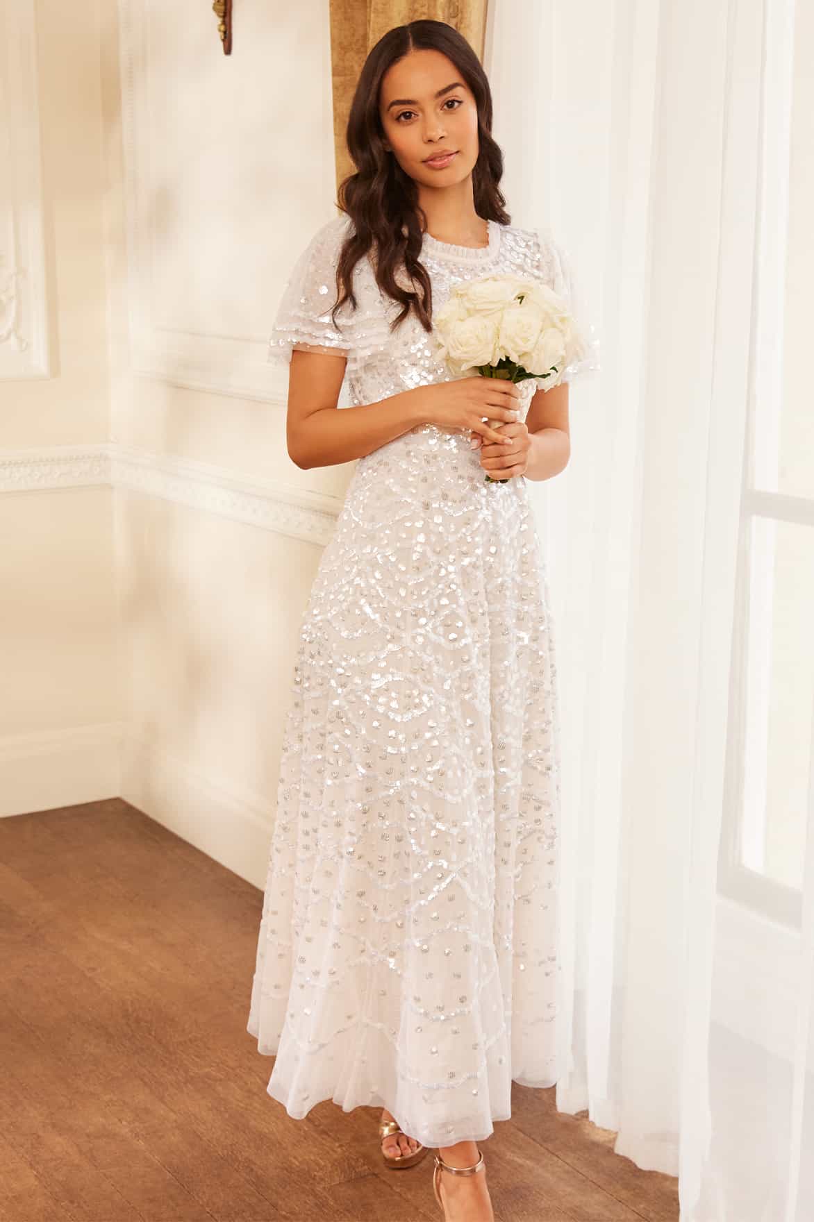 needle and thread cream dress Amorette V-Neck Gown
