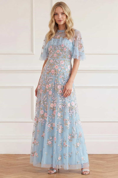 Eden Rose Cape Ankle Gown