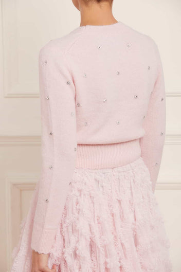 Embellished Crop Cardigan – Pink | Needle & Thread