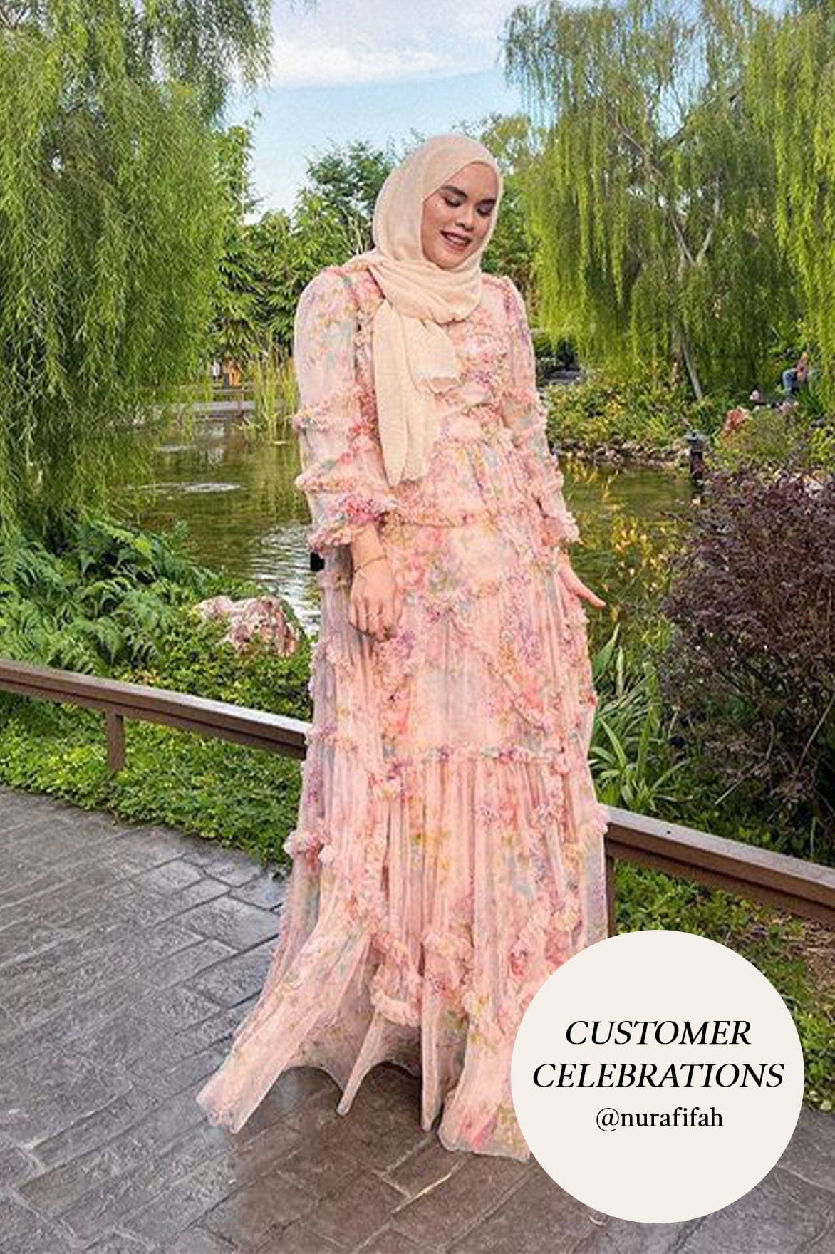 Floral Diamond Ruffle Gown Floral Diamond Ruffle Gown