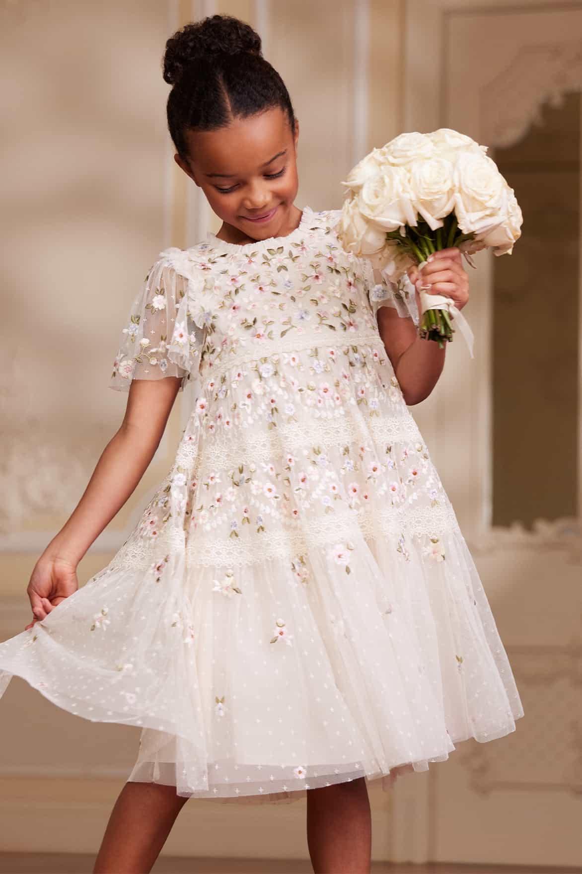 girls cream dress 6m and perfect for family photos and everyday wear. Midsummer Lace Kids Dress