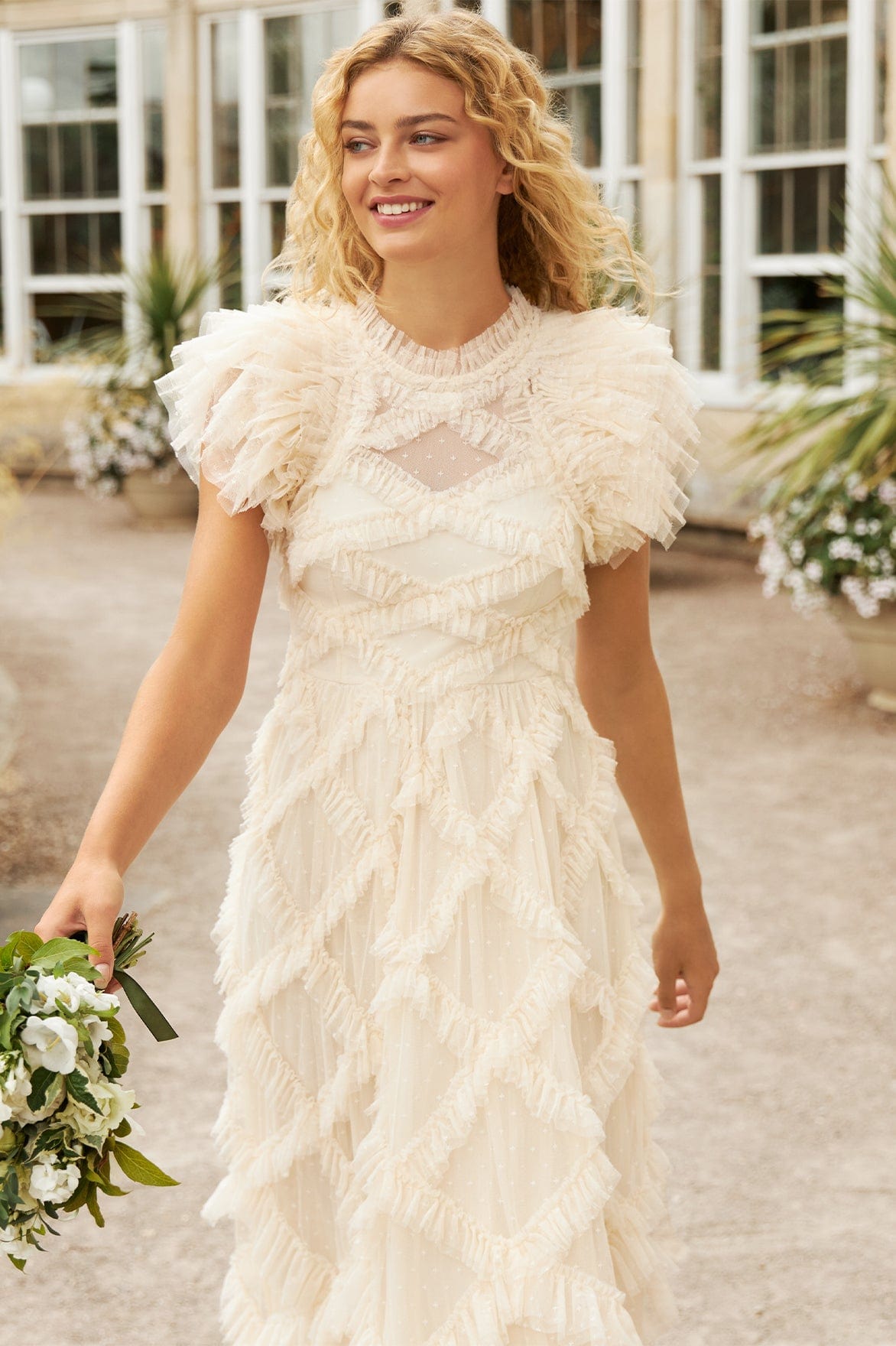 Genevieve Ruffle Gown Cream | Needle & Thread Genevieve Ruffle Gown Cream | Needle & Thread